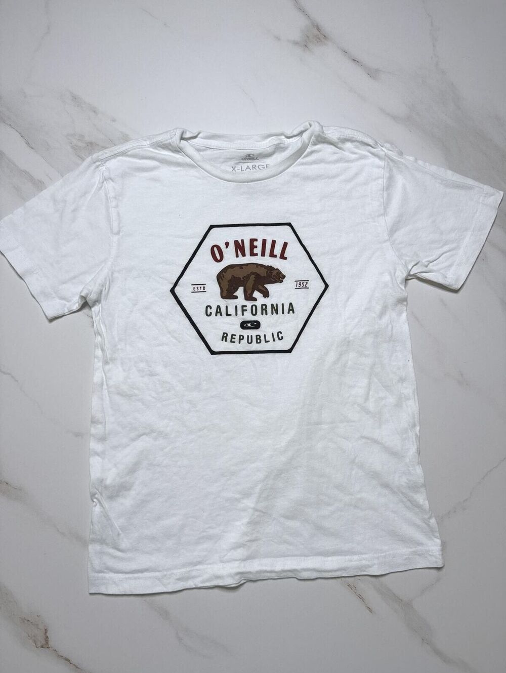 O'Neill White California Republic T Shirt - Boys XL